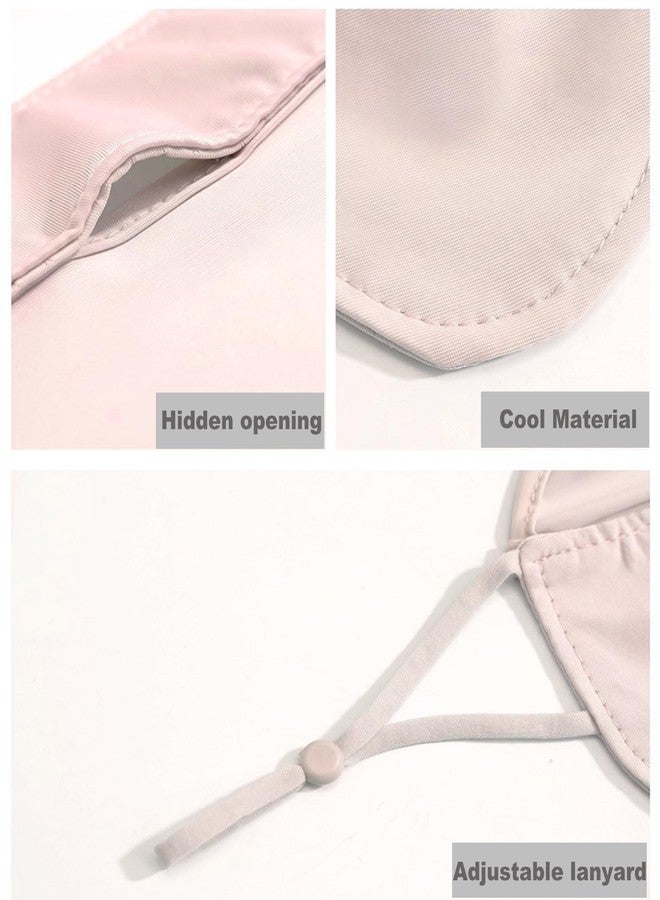 YUANST UV Face Mask, Sun Protection Face Mask, UPF 50+ Ice Silk Cooling Breathable Face Cover, Washable Reusable (Light Pink) - Image 4